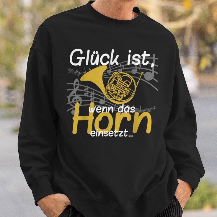 Glück Ist Wenn Das Horn Einsatzt Musician Hornist Sweatshirt Geschenke für Ihn