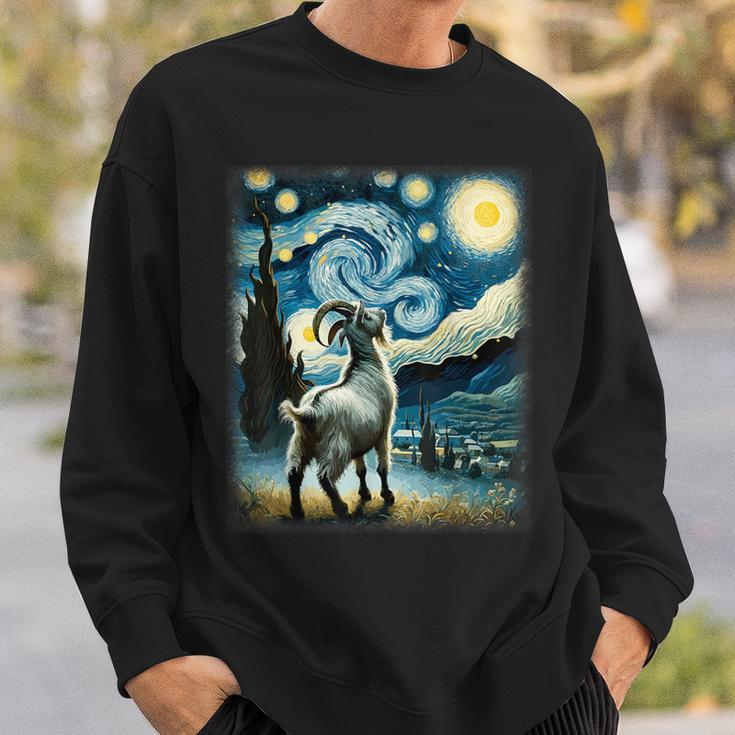 Goat Star Gazer Artistic Van Gogh Style Starry Night Goat Sweatshirt Gifts for Him