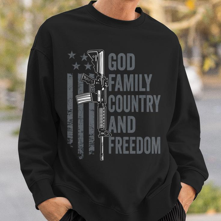 God Family Country Freedom 2Nd Amendment Pro Gun Ar15 Sweatshirt Gifts for Him