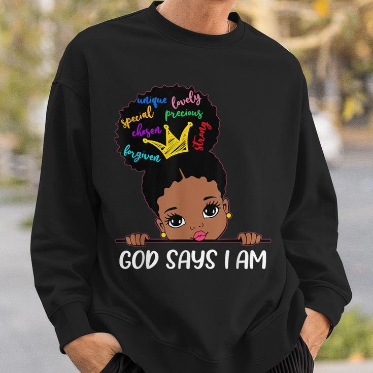 God Says I Am Melanin Girls Black History Junenth Toddler Sweatshirt Gifts for Him