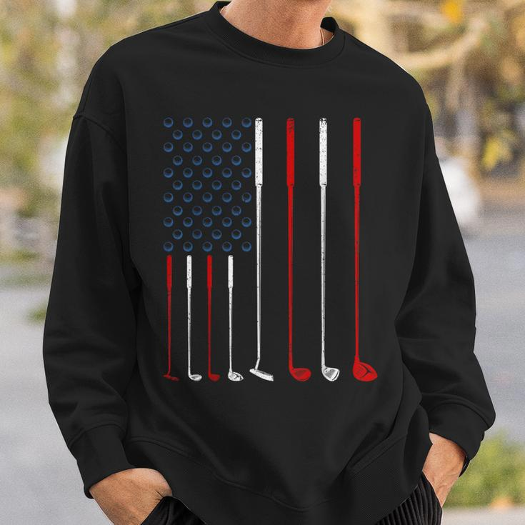 Golf Clubs American Flag Sweatshirt Gifts for Him