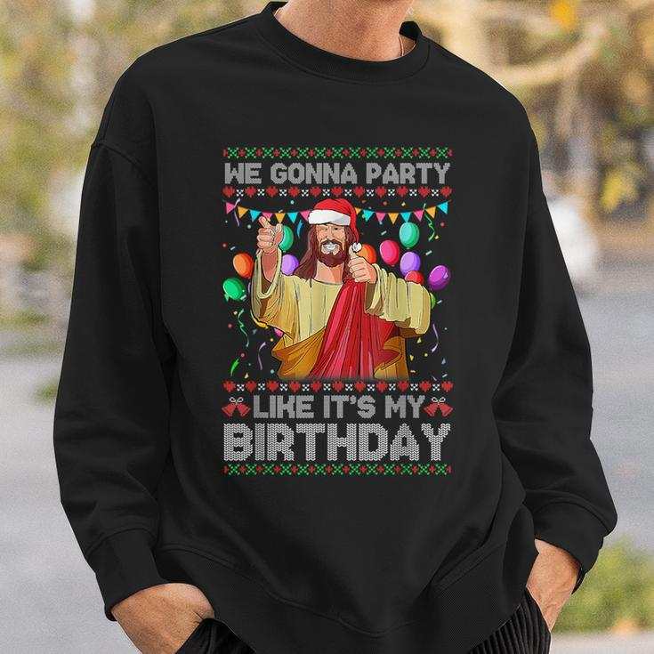 We Gonna Party Like It's My Birthday Ugly Christmas Sweater Sweatshirt Gifts for Him