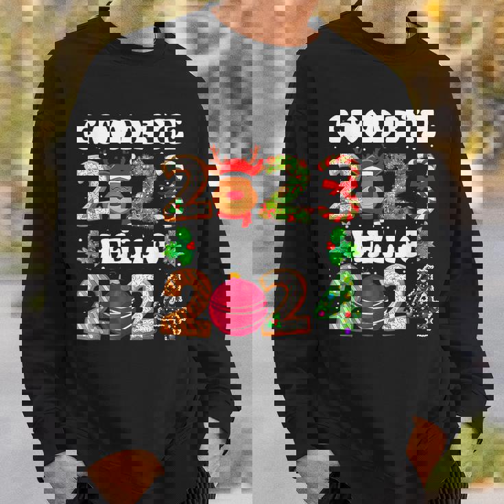 Goodbye 2023 Hello 2024 Happy New Year Christmas Xmas Sweatshirt Gifts for Him