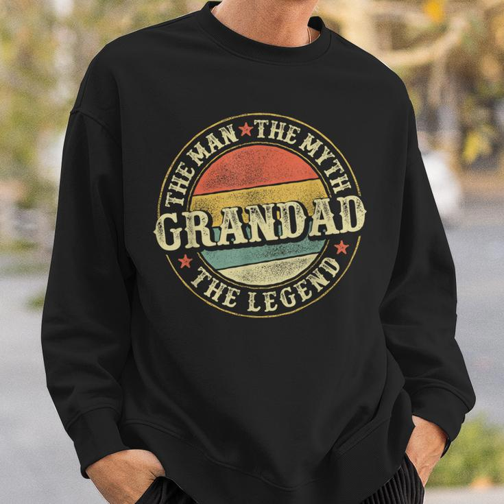 Grandad The Man The Myth The Legend Father's Day Grandfather Sweatshirt Gifts for Him