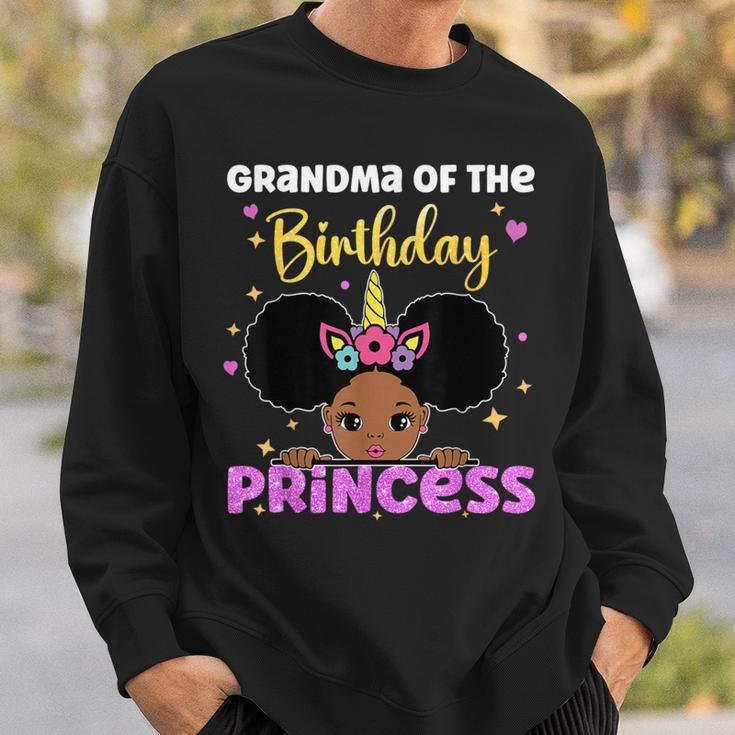 Grandma Of The Birthday Princess Melanin Afro Unicorn Cute Sweatshirt Gifts for Him