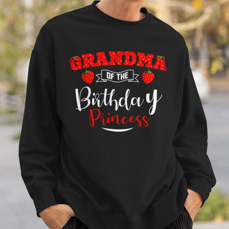 Grandma Of The Birthday Princess Strawberry Theme Bday Party Sweatshirt Gifts for Him