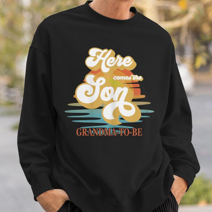 Grandma Here Comes The Son Baby Shower Family Matching Sweatshirt Gifts for Him