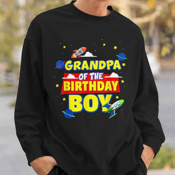 Grandpa Of Birthday Astronaut Boy Outer Space Theme Party Sweatshirt Gifts for Him