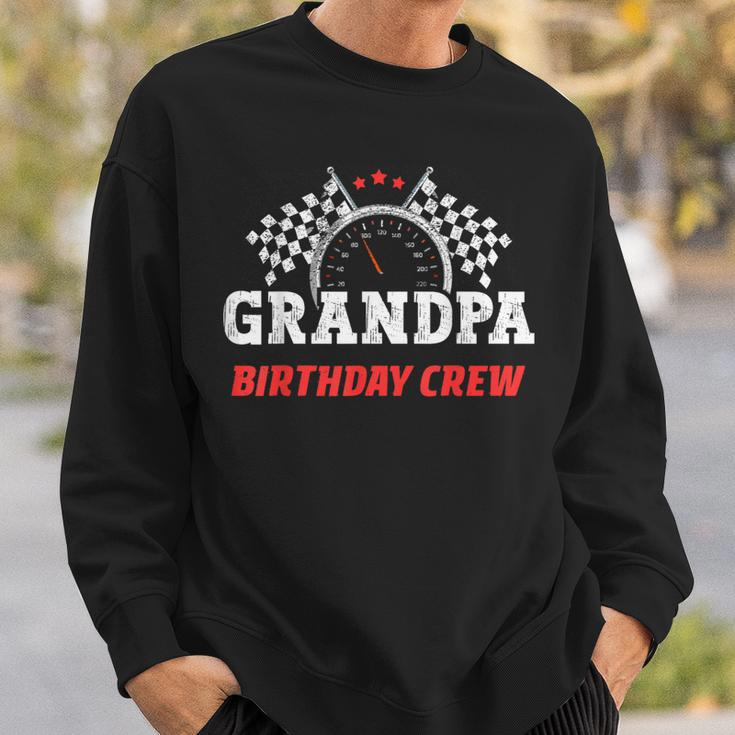 Grandpa Birthday Crew Race Car Theme Party Racing Car Driver Sweatshirt Gifts for Him