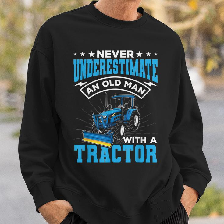 Grandpa Never Underestimate An Old Man With A Tractor Sweatshirt Gifts for Him