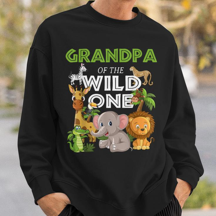 Grandpa Of The Wild One Zoo Birthday Safari Jungle Animal Sweatshirt Gifts for Him