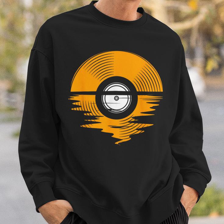 Great Vinyl Record Sunset Vintage Turntable Dj Sweatshirt Gifts for Him