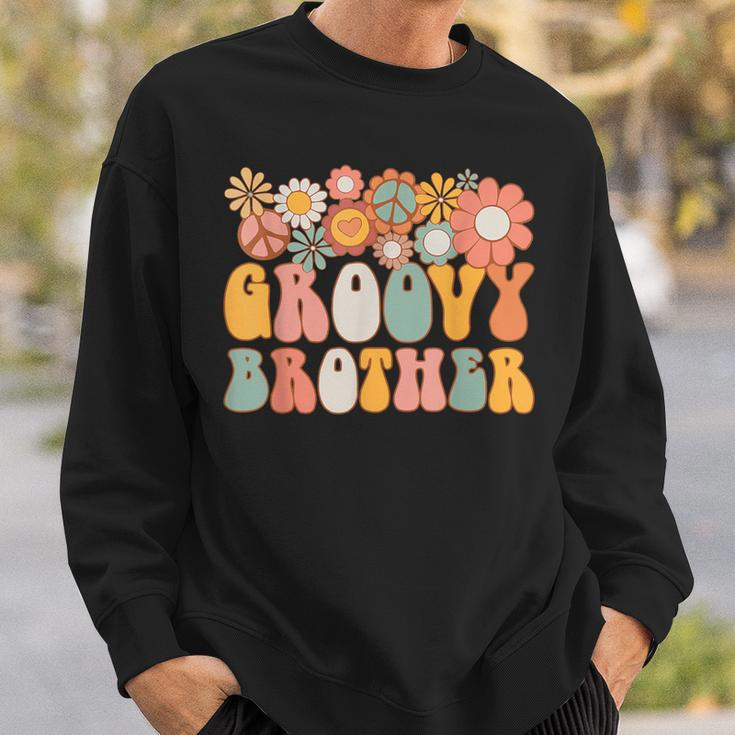 Groovy Brother Retro 60S 70S Hippie Family Matching Big Bro Sweatshirt Gifts for Him