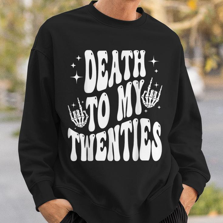 Groovy Death To My Twenties RIP 20S 30Th Birthday Skeleton Sweatshirt Gifts for Him