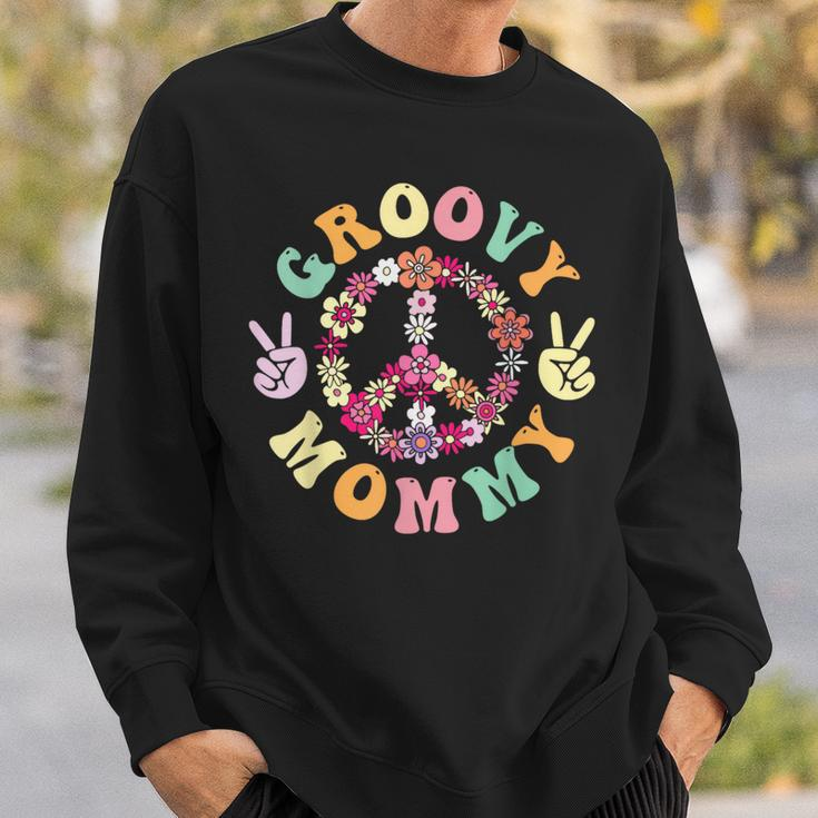 Groovy Mommy Retro Dad Matching Family 1St Birthday Party Sweatshirt Gifts for Him