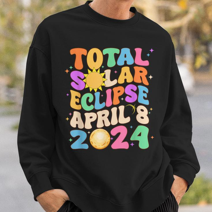 Groovy Total Sun Eclipse April 8 2024 Sweatshirt Gifts for Him