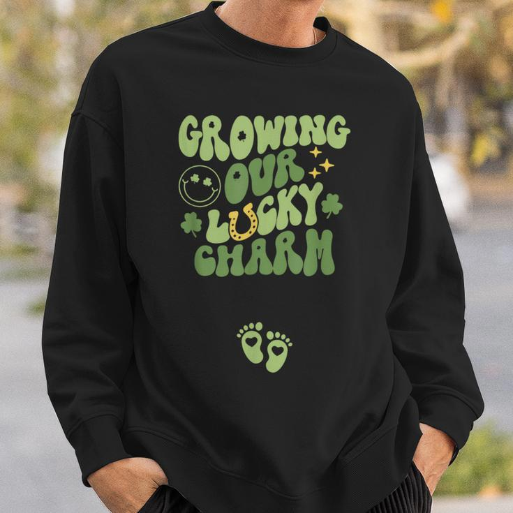 Growing Our Lucky Charm St Patrick's Day Pregnancy Maternity Sweatshirt Gifts for Him