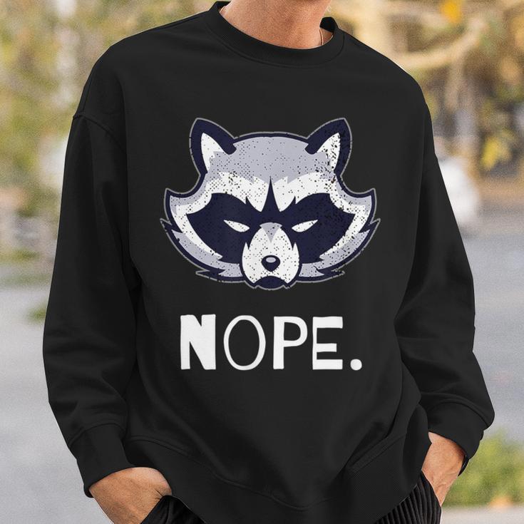 Grumpy Raccoon Nope Face StatementSweatshirt Gifts for Him