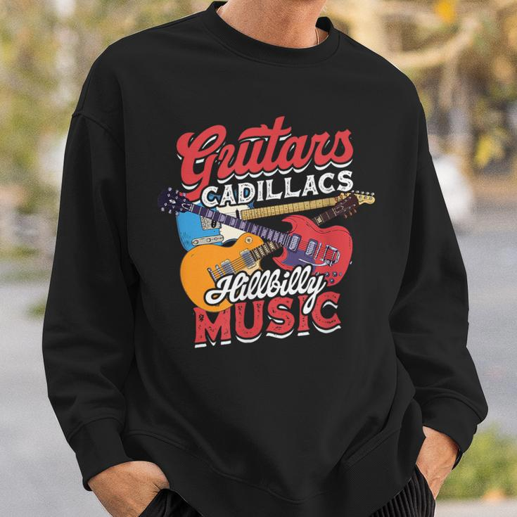 Guitars Cadillacs Hillbilly Music Guitarist Music Album Sweatshirt Gifts for Him