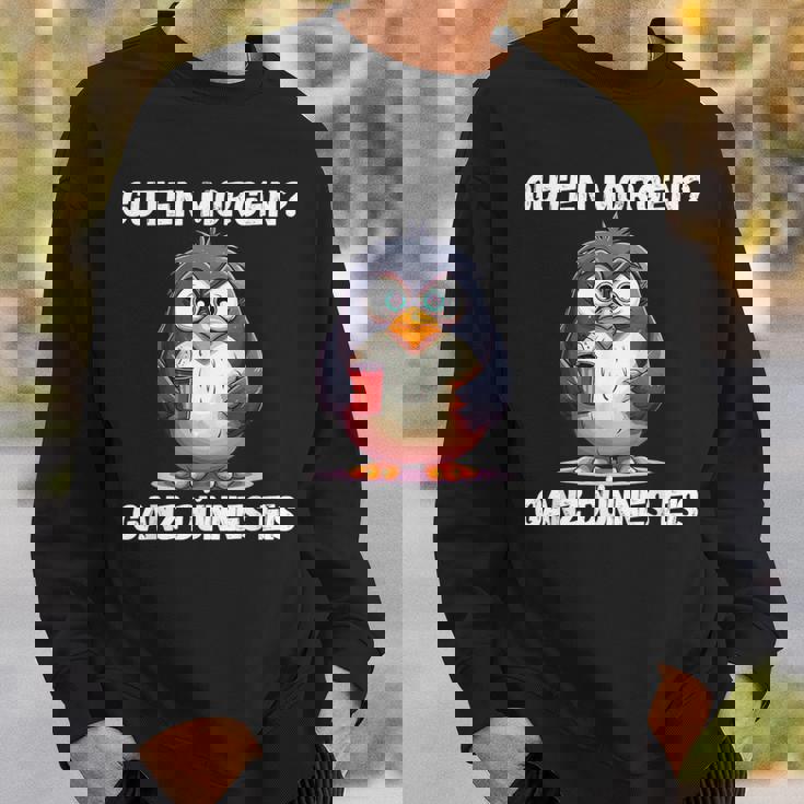Guten Morgen Ganz Dünnes Eis Penguin Morgenmuffel Sweatshirt Geschenke für Ihn