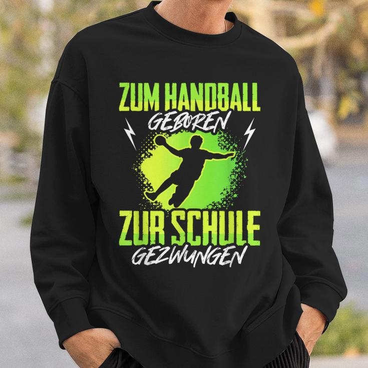 Handballgeborenes Kindershirt - Zur Schule Gezwungen, Handball-Sweatshirt Geschenke für Ihn