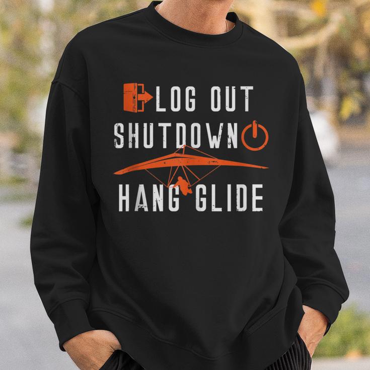 Hang Gliding Log Out Shutdown Sweatshirt Gifts for Him