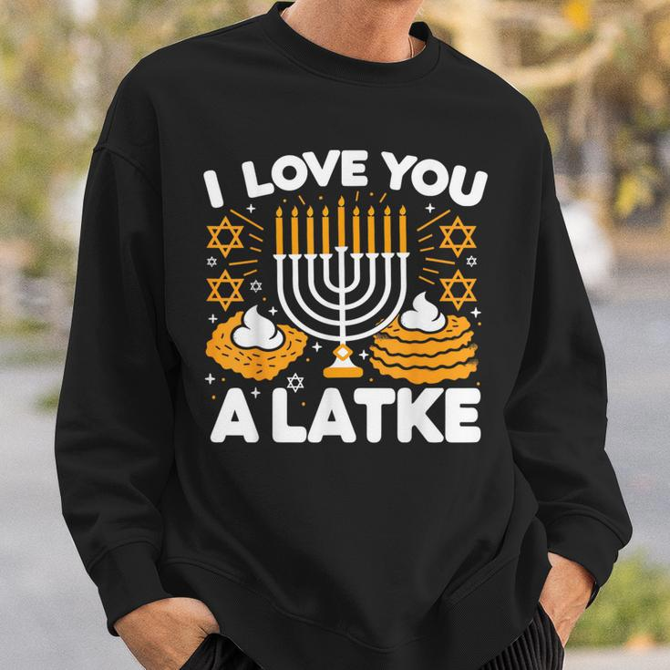 Hanukkah I Love You A Latke Pajamas Chanukah Hanukkah Pjs Sweatshirt Gifts for Him