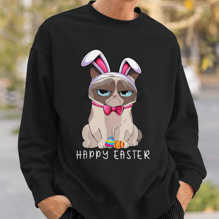 Happy Easter Bunny Pajama Dress Cat Grumpy Rabbit Ears Sweatshirt Gifts for Him