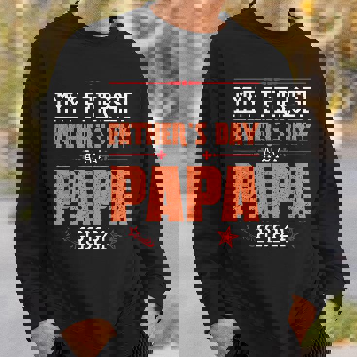 Happy My First Father's Day As A Papa 2024 Daddy Father Dad Sweatshirt Gifts for Him
