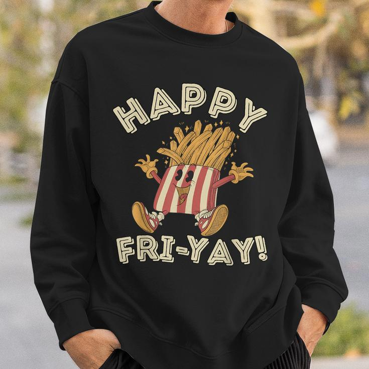 Happy Fri Yay Retro French Fries Friday Lovers Fun Teacher Sweatshirt Gifts for Him
