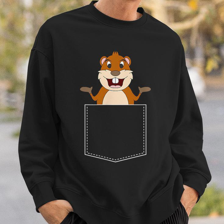 Happy Groundhog Day Pocket Punxsutawney Shadow Sweatshirt Gifts for Him