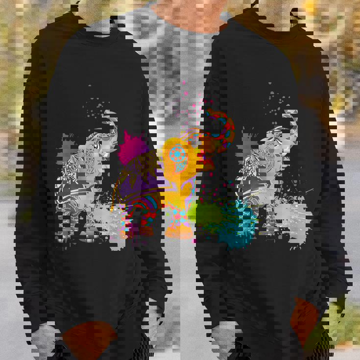 Happy Holi Couleurs Inde Printemps Hindou Elephant Holi Sweater e Cadeaux pour lui