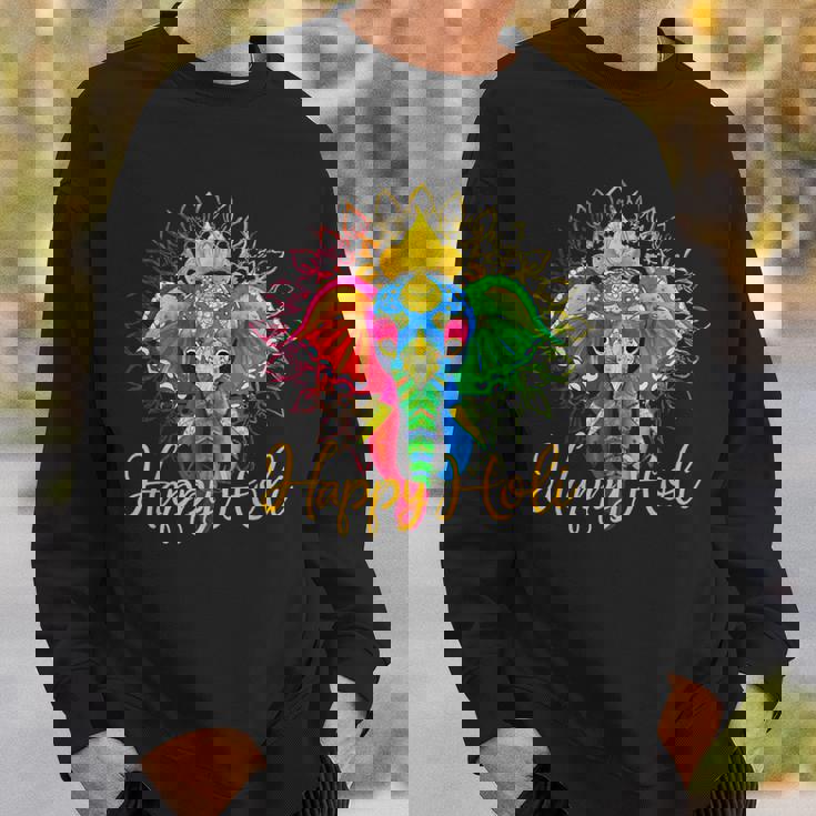 Happy Holi Festival India Colors Elephant Hindu Spring 2024 Sweatshirt Gifts for Him