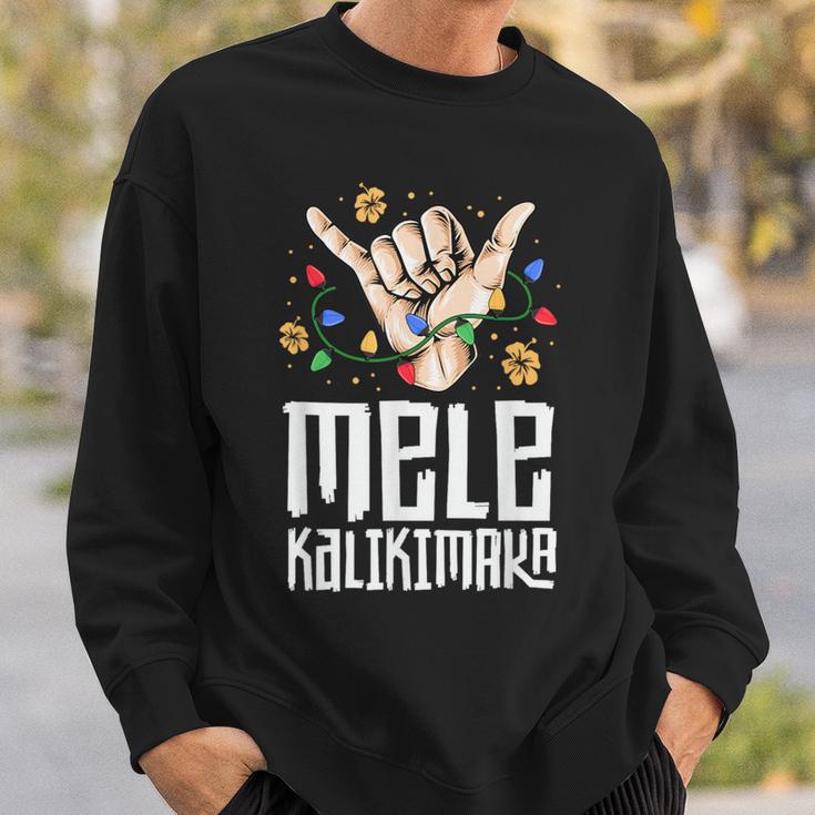 Hawaiian Christmas Mele Kaliki Shaka Kalikimaka Sweatshirt Gifts for Him