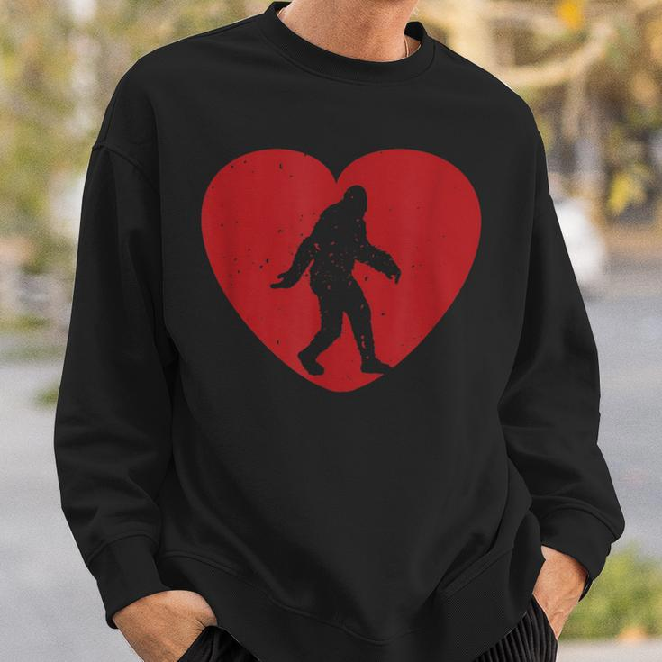 I Heart Bigfoot Sasquatch Yeti Valentines Day Sweatshirt Gifts for Him
