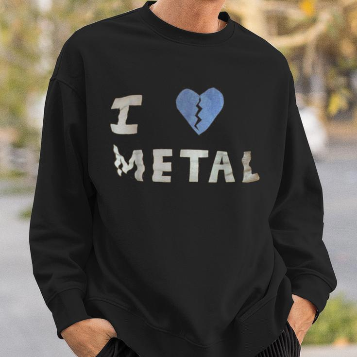 I Heart Metal Photo Derived Image Sweatshirt Gifts for Him