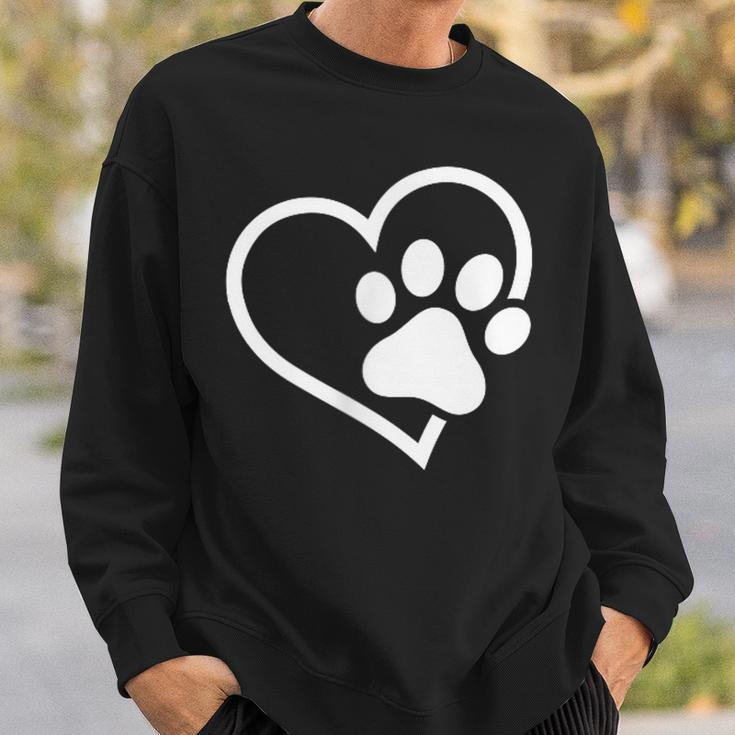 Heart With Paw For Cat Or Dog Lovers Sweatshirt Gifts for Him