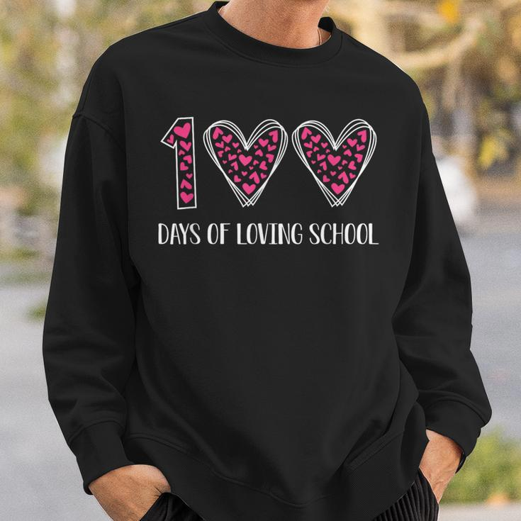 Hearts 100 Days Of Loving School 100Th Day Of School Teacher Sweatshirt Gifts for Him