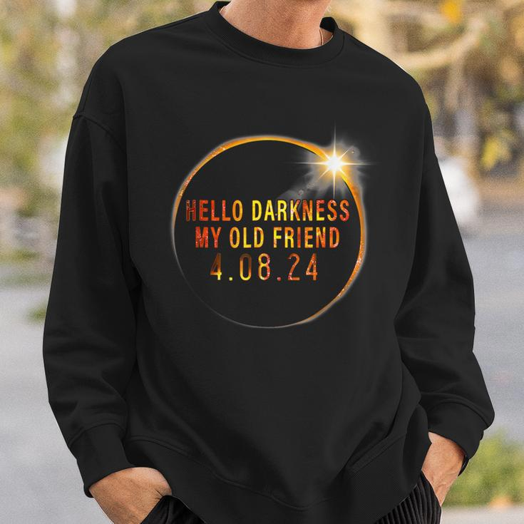 Hello Darkness My Old Friend 2024 Solar Eclipse Sweatshirt Gifts for Him
