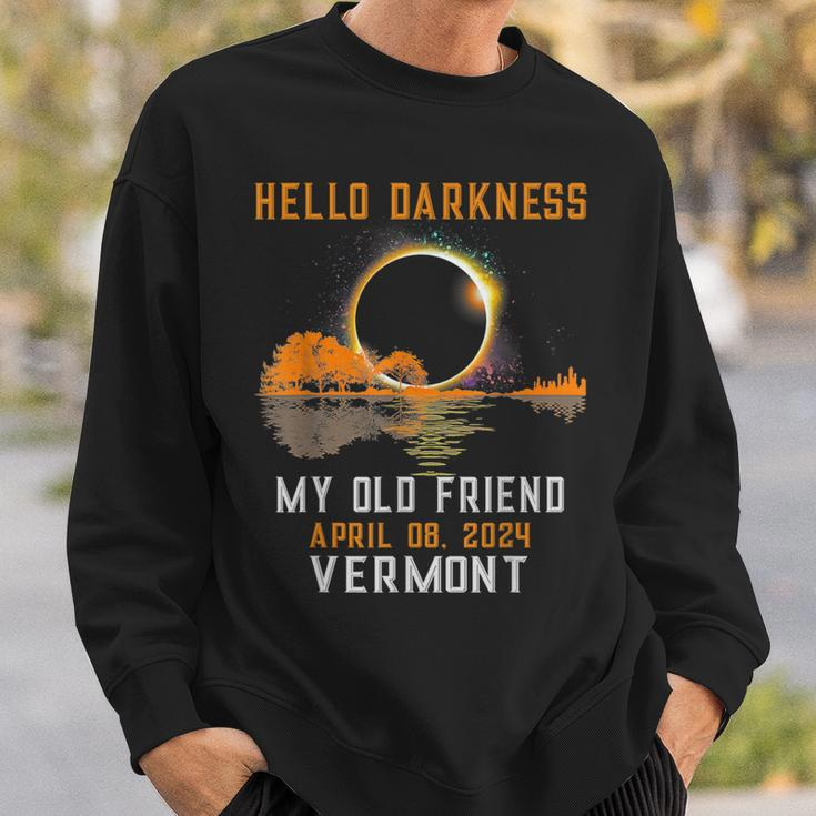 Hello Darkness My Old Friend Total Eclipse 2024 Vermont Sweatshirt Gifts for Him