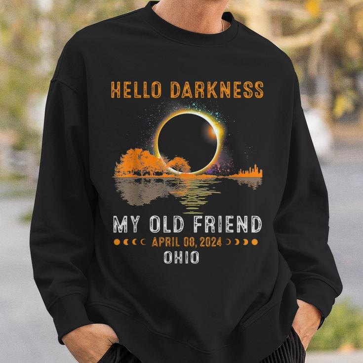 Hello Darkness My Old Friend Total Solar Eclipse 2024 Ohio Sweatshirt Gifts for Him