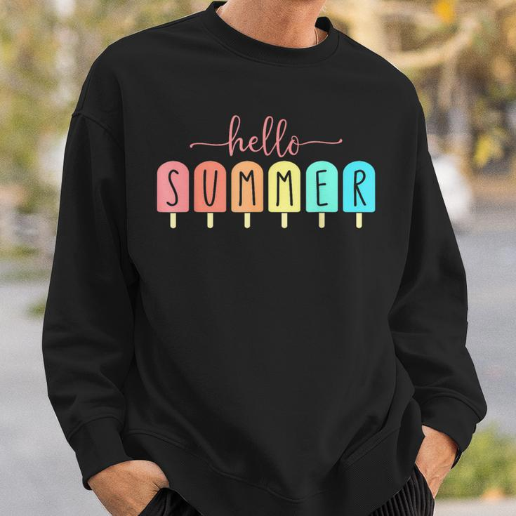 Hello Summer Cool Colorful Popsicle Graphic Sweatshirt Gifts for Him