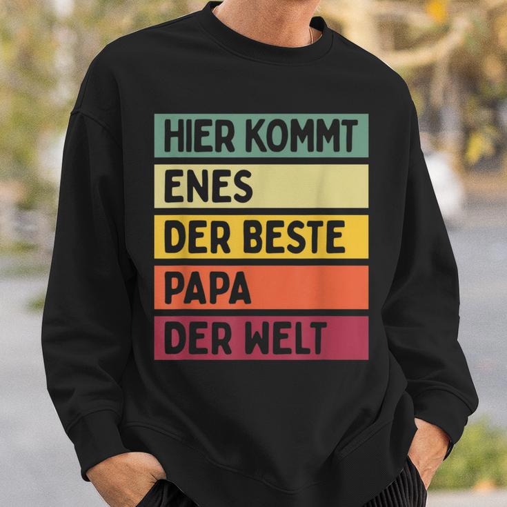 Herren Hier Kommt Enes Der Beste Papa Der Weltatertag Retro Sweatshirt Geschenke für Ihn