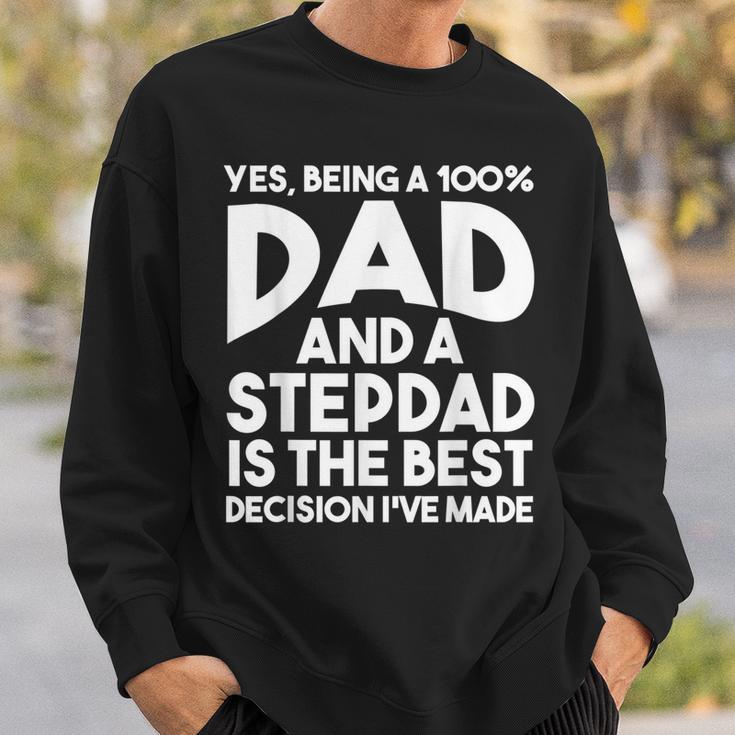 Herren Ja Da Er Ein 100 Papa Und Ein Stiefvater Ist Sweatshirt Geschenke für Ihn