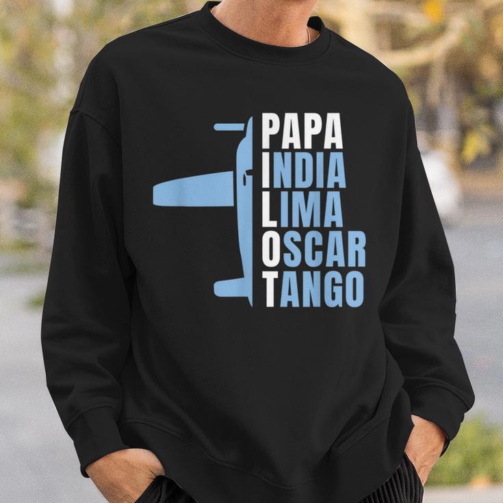 Herren Papa Pilot Phonetisches Alphabet Für Papa Pilotenater Flieger Sweatshirt Geschenke für Ihn