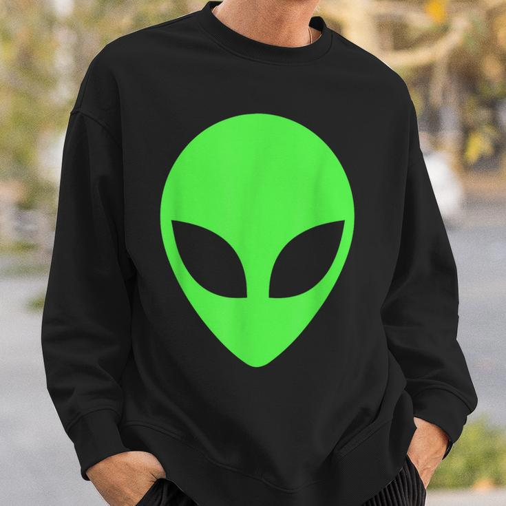 Herren Sweatshirt Fluoreszierender Alien-Kopf, Schwarz Geschenke für Ihn