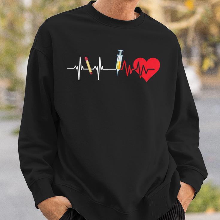 Herzpuls-Phlebotomisten-Spritze Krankenschwester Kardiologe Arzt Sweatshirt Geschenke für Ihn