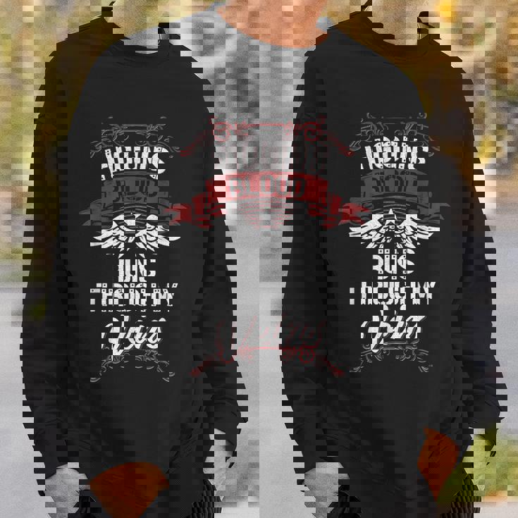 Higgins Blood Runs Through My Veins Last Name Family Sweatshirt Gifts for Him
