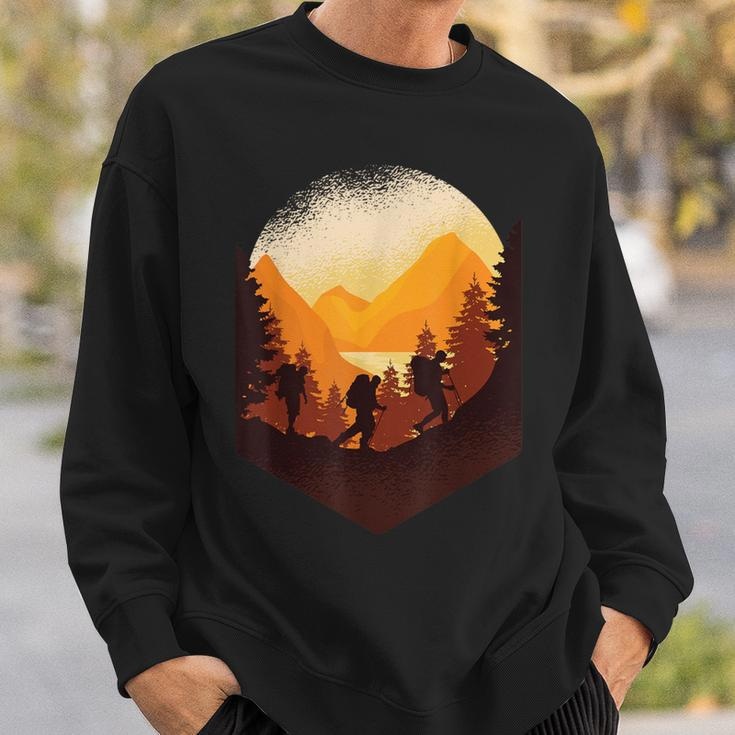 Hiking Mountaineering Forest Retro Vintage Sweatshirt Gifts for Him