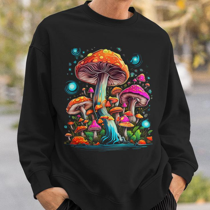 Hippie Mushrooms Psychedelic Forest Fungi Festival Sweatshirt Gifts for Him
